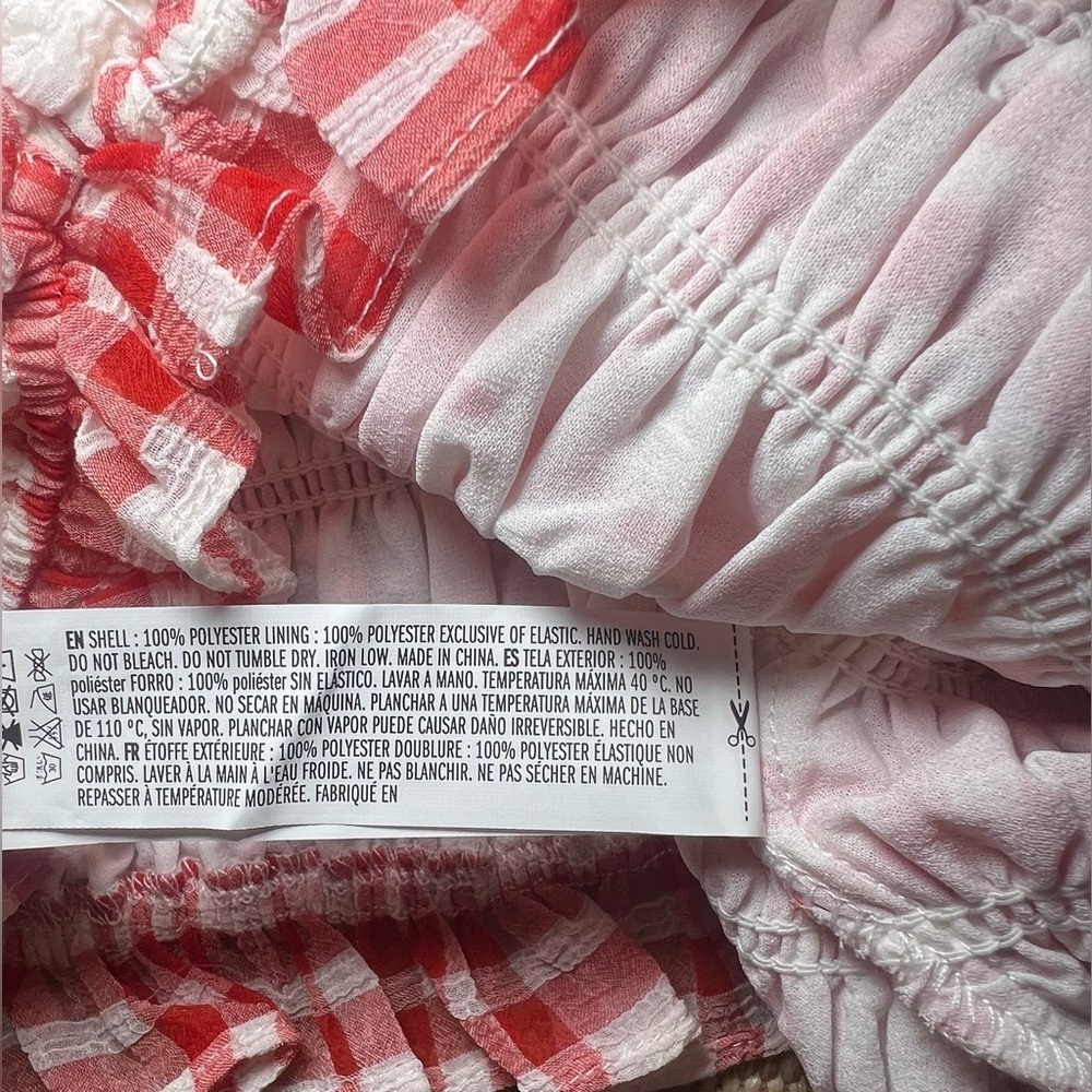 Endless Rose Women's Red/White Gingham Smocked Top, Size S, Brand New, NWT - Picture 11 of 11
